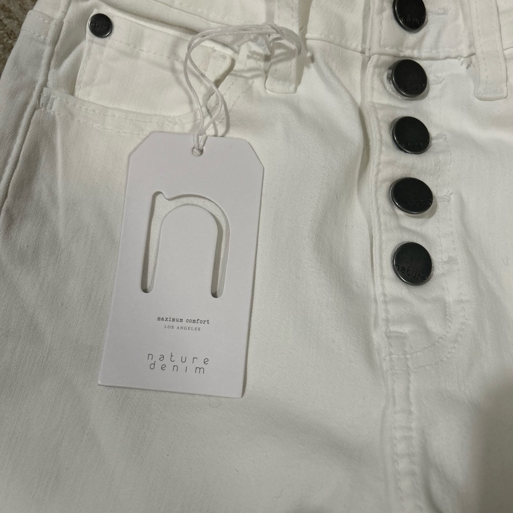 NWT! Natures Denim High-Waisted White Skinny Jeans - Picture 3 of 5